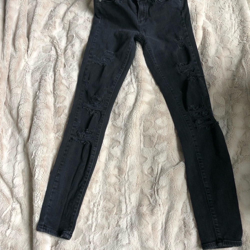 PAIGE Black Ripped Skinny Jeans - Picture 2 of 9